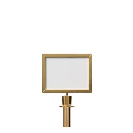 Stanchion Post Top Sign Frame 11x14 H Satin Brass, LINE FORMS HERE